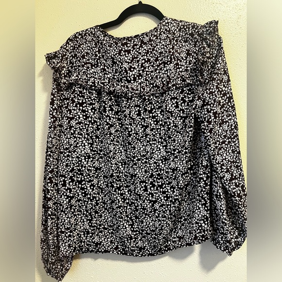 NWT Rebecca Minkoff Women’s “Selandra” Ruffled Hidden Button Floral Blouse M - Picture 6 of 8